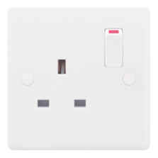 Smooth Single Switched Socket - 13a 