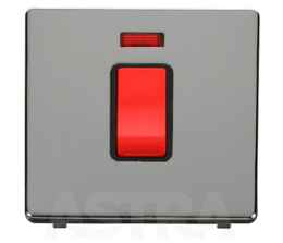 Screwless Chrome 45A DP Isolator Switch with Neon - With Black Interior
