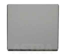 Screwless Chrome Blank Plate Single 1 Gang - With White Plate Insert