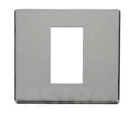 Screwless Chrome Single Plate and Aperture - With Black Interior