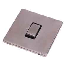 Screwless Stainless Steel Light Switch Single Ing - With Black Interior