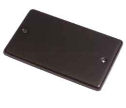 Graphite Blank Plate - Double 2 Gang - With Black Interior