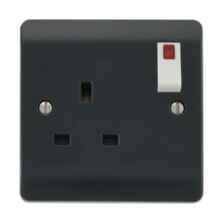 Part M 13A Switched Socket Outlet with Neon - Single Socket 1 Gang Switched with Neon