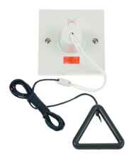 Part M 50A DP Pull Switch with Neon - Square  - 50A DP Pull-Cord Switch with Grey Cord & Bangle