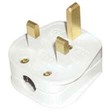 13A Plug Top - Standard Rewireable - Resilient  - White with 13A Fuse 