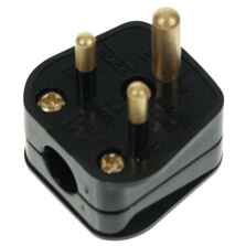 2A Plug Tops - Round Pin - Rewireable - Non Fused - 2A - Black