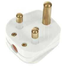 15A Plug Tops - Round Pin - Rewireable - Non Fused - 15A - White