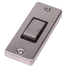Stainless Steel Architrave Light Switch - Single - 1 Gang 