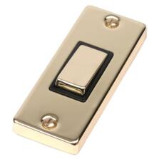 Polished Brass 1 Gang Architrave Light Switch