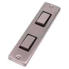 Stainless Steel Architrave Light Switch - Double - 2 Gang