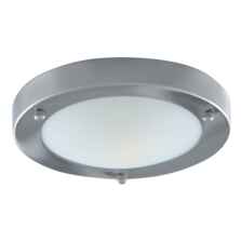 Bathroom Ceiling Light - IP44 Satin Silver 60W - Stainless Steel