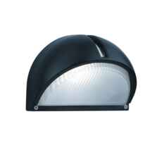Alchromated Dome Outdoor Wall Light - 130 60W - Black Aluminium Finish
