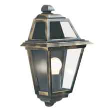 New Orleans Outdoor Wall Light - Half Lantern 1523 - Black Gold Cast Aluminium