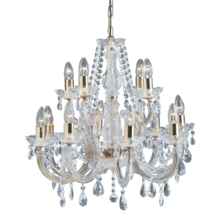 Marie Therese Chandelier - 12 Light Crystal 699-12 - Polished Brass Finish
