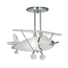 Airplane Ceiling Light - Frosted Glass 737 - Satin Silver and Glass Finish