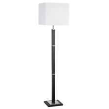 Waverley Floor Lamp - Single Light Standard 8880BR - Satin Silver/Dark Wood