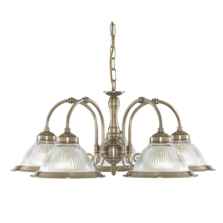 American Diner Ceiling Light - Ant Brass 9345-5  - Antique Brass