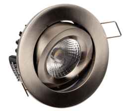 Brushed Nickel LED Fire-Rated Tilt Downlight 8w  - 8w 