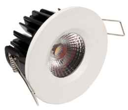 8w LED IP65 Fixed Shower / Bath Downlight - White