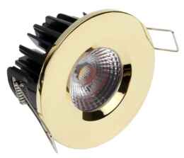 8w LED IP65 Fixed Shower / Bath Downlight  - Brass