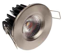 LED IP65 Fixed Shower/ Bath 8w/10w Downlight - Brushed Nickel - 10w
