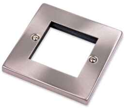 1 Gang Plate with Twin Aperture - 2 Module Plate - Satin Chrome