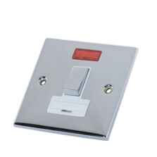 Slimline 13A Switched Fused Spur - Neon - P/Chrome - With White Interior
