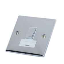 Slimline 13A Switched Fused Spur - P/Chrome - With White Interior