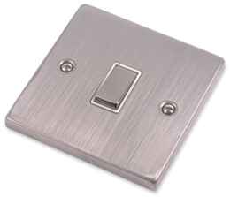 Stainless Steel 20A DP Switch - White Insert - Without Flex Out