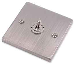 Stainless Steel Toggle Light Switch - Single 1 Gang 2 Way
