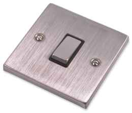Stainless Steel Light Switch Black Insert - Intermediate 
