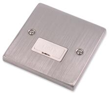Stainless Steel Unswitched Fused Spur - White Insert
