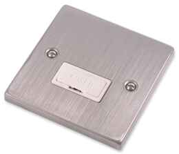 Stainless Steel Unswitched Fused Spur - White Insert - Without Neon or Flex Out