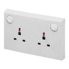 1 Gang to 2 Gang Socket Converter - Switched - White