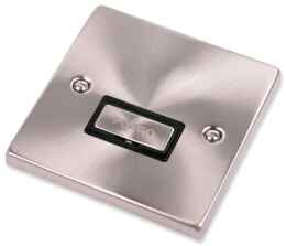 Satin Chrome Fused Spur 13A Ingot - Black Interior Unswitched
