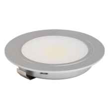 Cabinet LED COB Downlight - 3W 12V - Recessed downlight - warm white - stainless steel