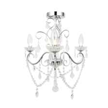 Chrome 3 Light G9 Chandelier With Glass Droplets