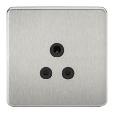 Screwless Brushed Chrome 5A Unswitched Sockets