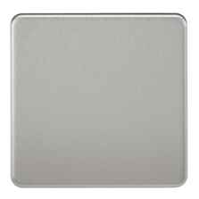 Screwless Brushed Chrome Blanking Plates - 1 Gang Blanking Plate