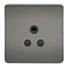 Screwless Black Nickel 5A Unswitched Sockets