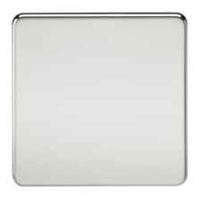 Screwless Polished Chrome Blanking Plates - 1 Gang Blanking Plate