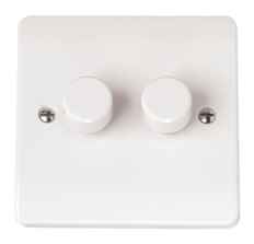 Mode Double Dimmer Switch 2 Gang 2 Way - 250Va Dimmer