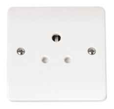 Mode 5A Single Round Pin Socket - White 
