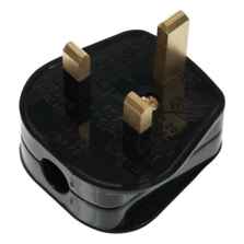 3A Plug Top - Standard Rewireable - Resilient - Black With 3A Fuse