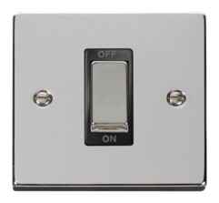 Polished Chrome 45A Cooker Isolator Switch Ingot1G - With Black Interior