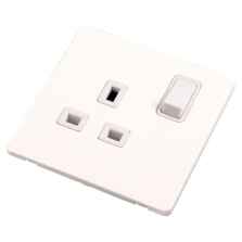 Screwless White Single Socket 13A Switched 1 Gang