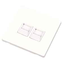 Screwless White Telephone Socket Outlet - Double Master BT