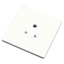 Screwless White Single Round Pin Socket Outlet - 5A
