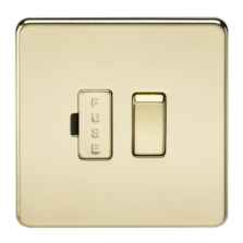 Screwless Polished Brass Spurs - Screwless Polished Chrome Switched Fuse Spur Unit
