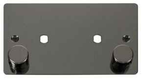 Flat Plate Dimmer Mounting Plate Unfurnished 2 Mod - Black Nickel